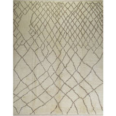 Contemporary Moroccan Rug Made of Natural Undyed Wool