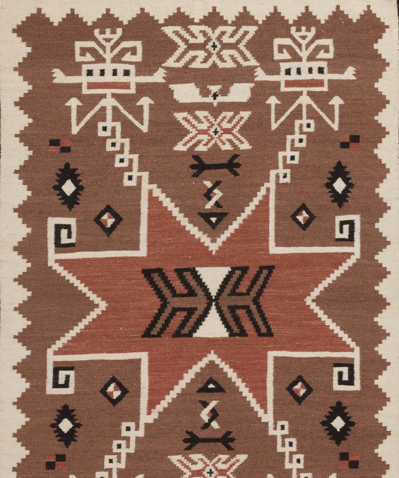 Native American Navajo Handwoven Storm Pattern Rug