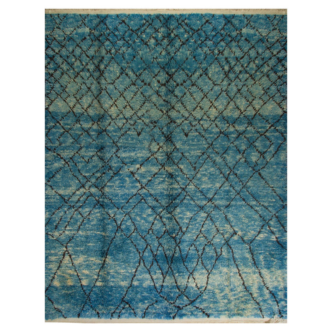 Contemporary Moroccan Wool Rug in Indigo Blue For Sale at 1stdibs