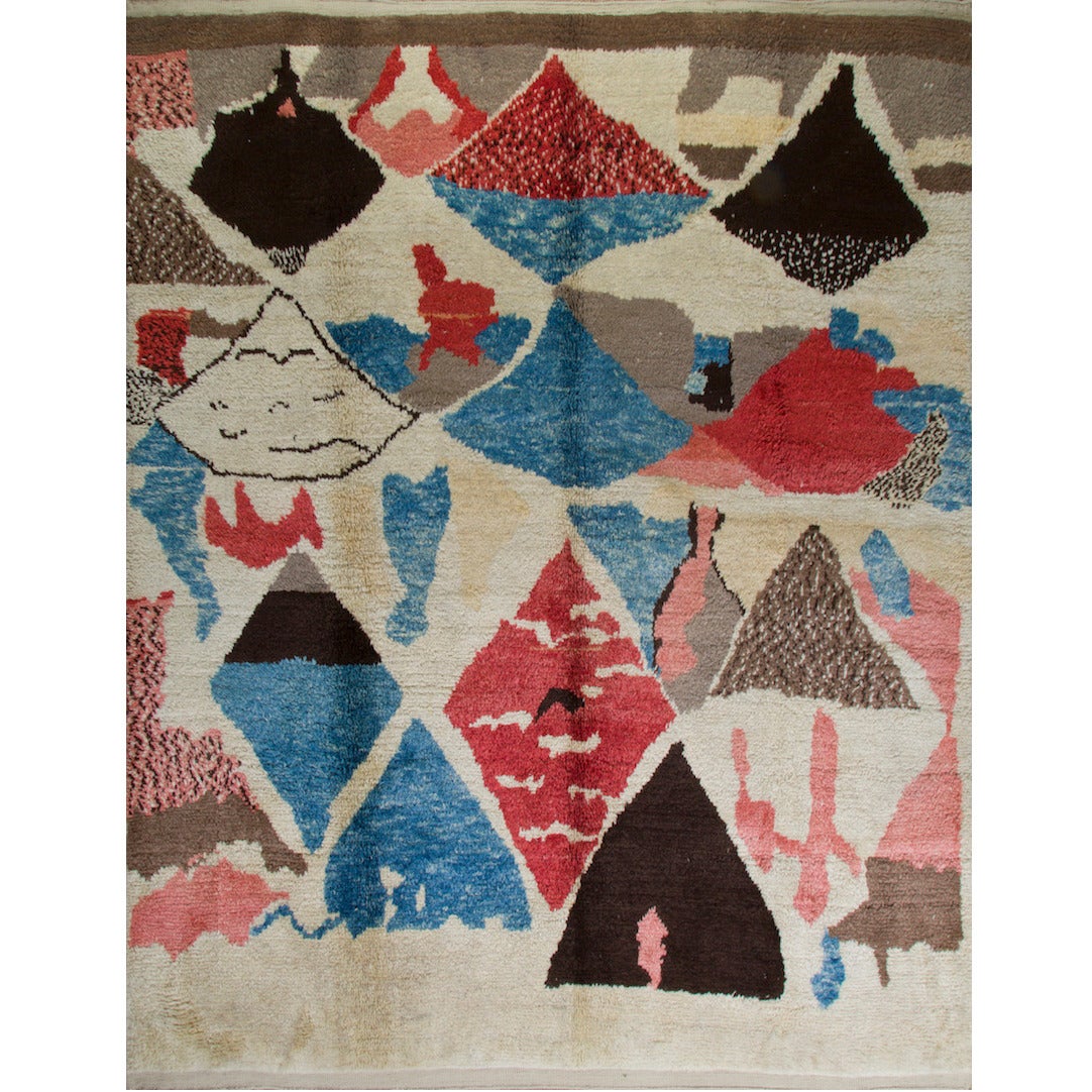 Contemporary Moroccan Wool Rug For Sale at 1stdibs
