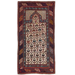 Antique Caucasian Daghestan Prayer Rug
