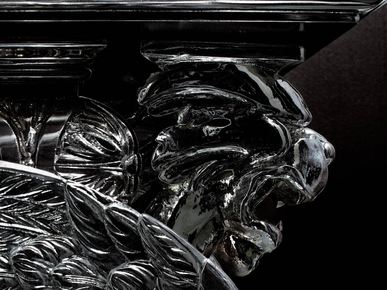 Metalwork Chrome Griffin Fireplace For Sale