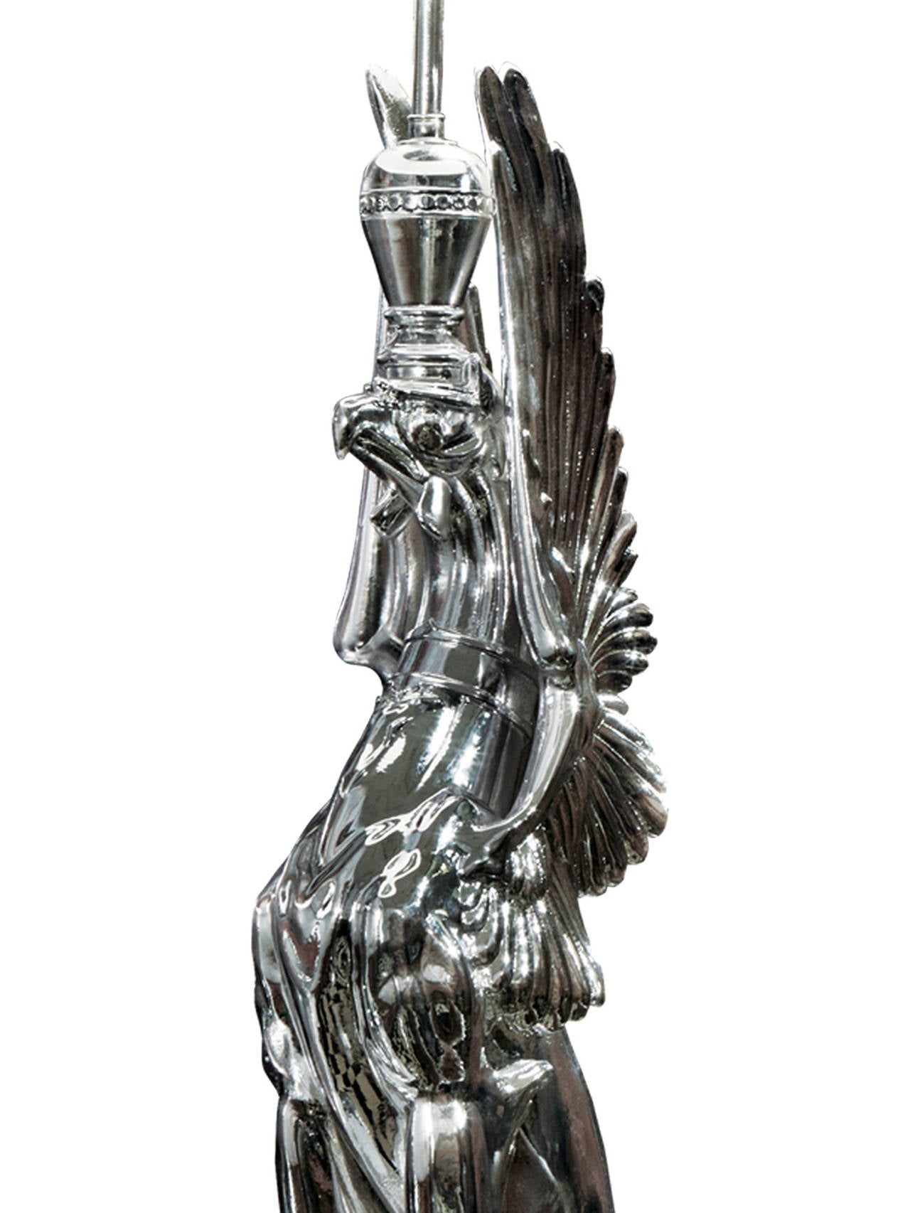 Regency Chrome Griffin Table Lamp For Sale
