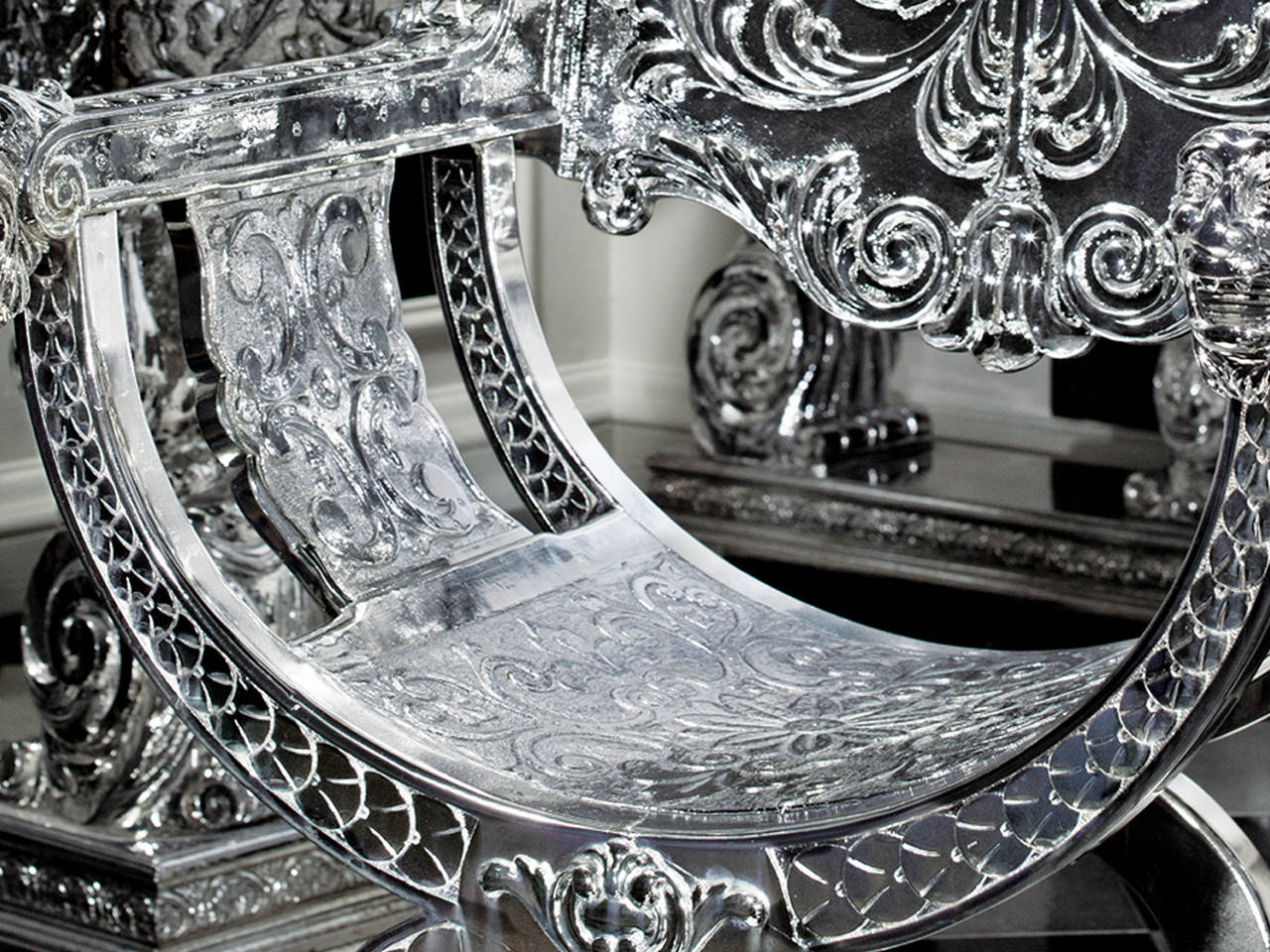 American Chrome Lion Chair For Sale