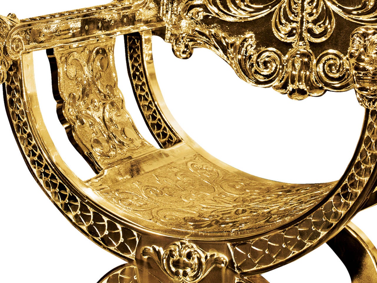 Regency French Gold Chrome Lion Chair For Sale