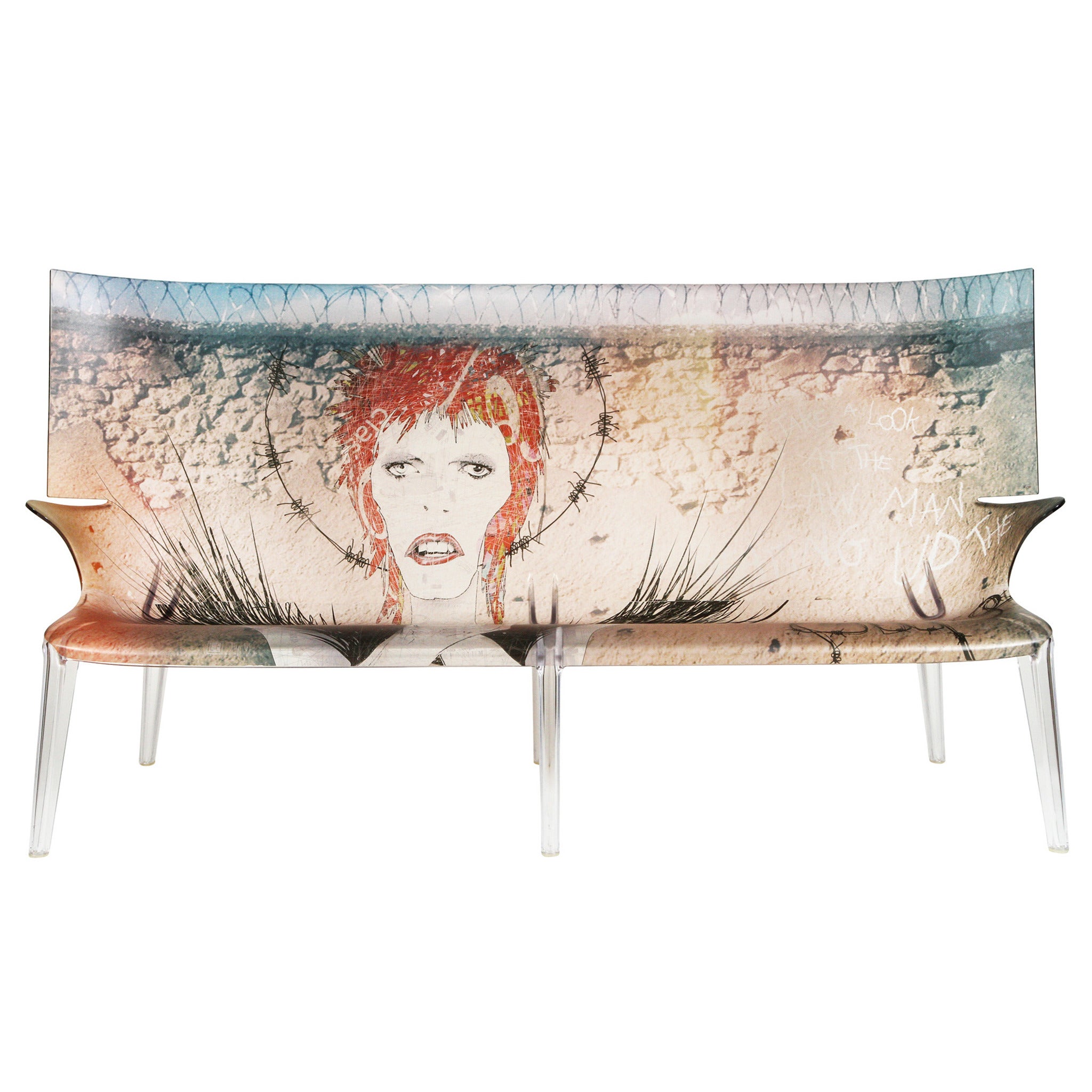 David Bowie "Wrong Guy" Transparent Polycarbonate Uncle Jack Ghost Sofa For Sale