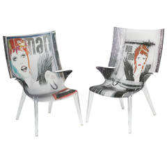 Pair of David Bowie Transparent Polycarbonate Uncle Jim Ghost Chairs