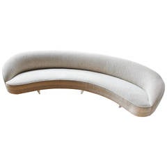 Curved Sofa with Lucite Base by Vladimir Kagan