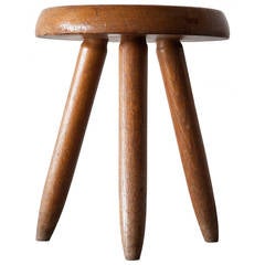 Round Stool with Spline Joint by Charlotte Perriand