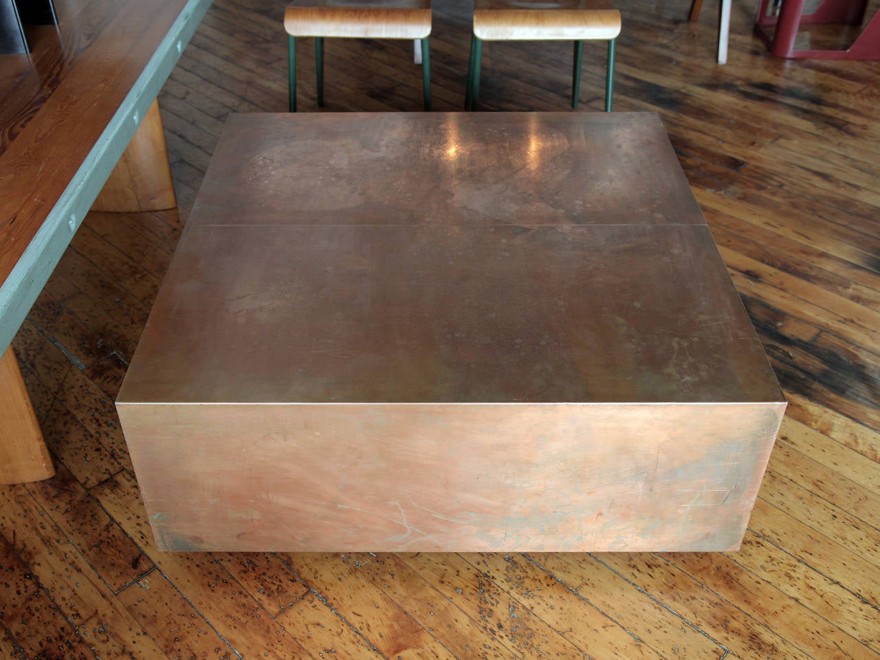 antique copper coffee table