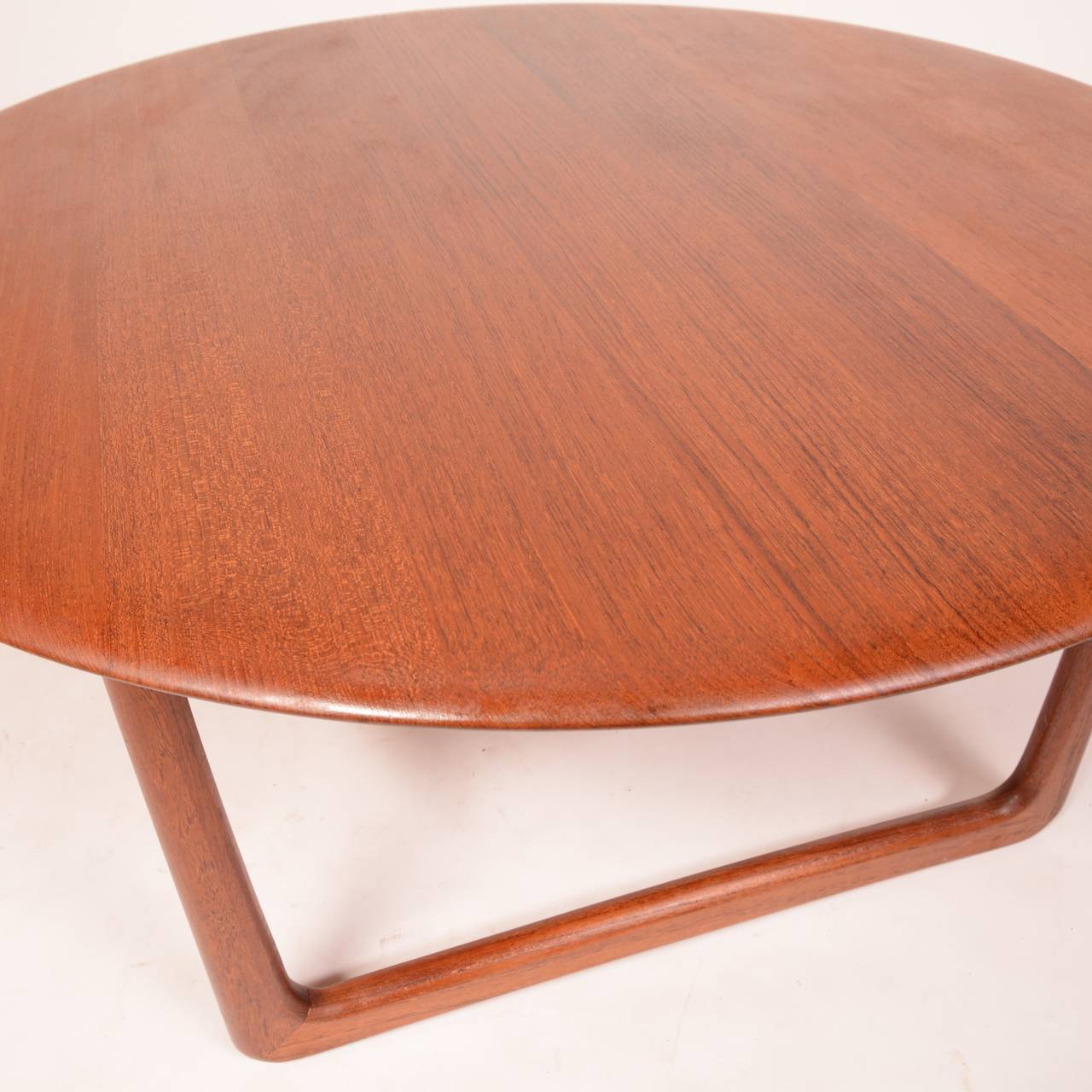 Mid-20th Century Solid Teak Danish Modern Round Coffee Table by Povl Dinesen for France & Søn