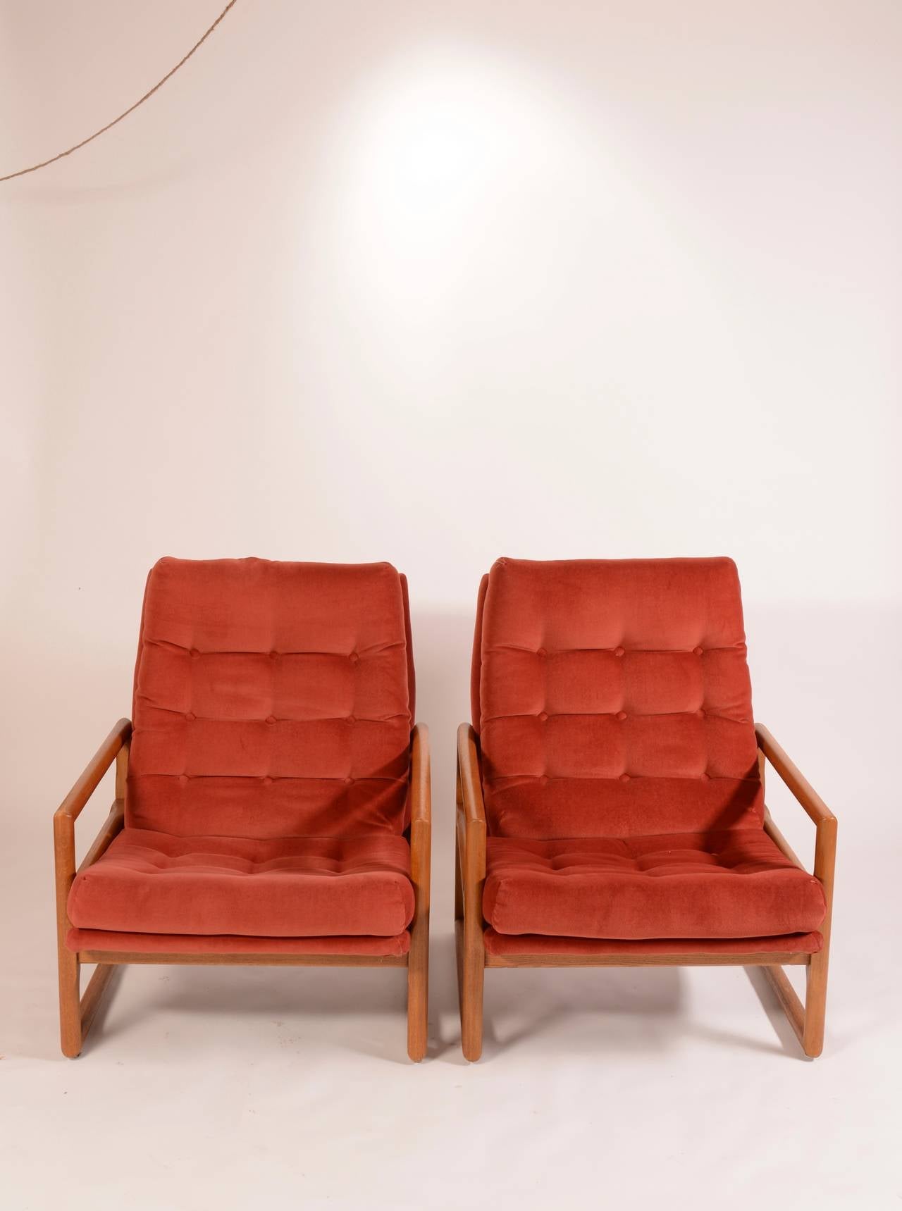 Milo Baughman for Thayer Coggin High Backed Scoop, Cube, Sling Lounge Chairs In Excellent Condition In Los Angeles, CA