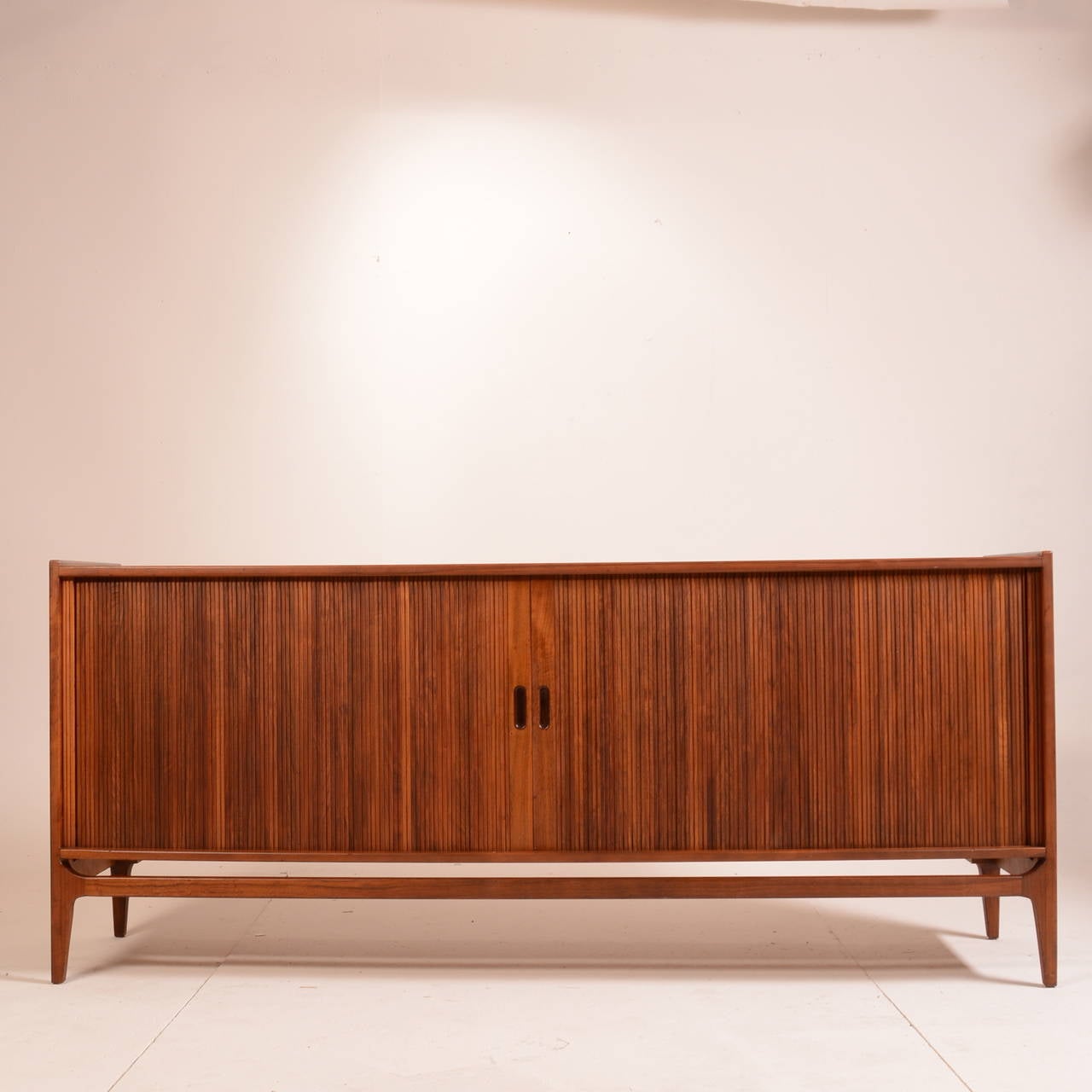 Richard Thompson Walnut Credenza with Tambour Doors for Glenn of California In Excellent Condition In Los Angeles, CA