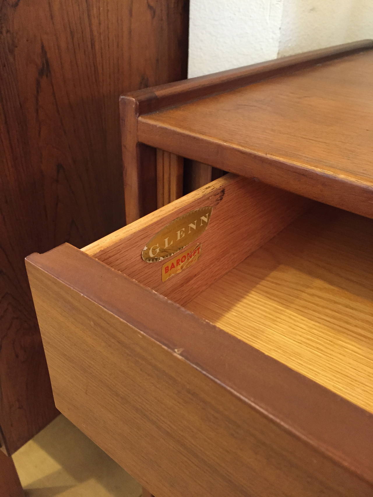 American Richard Thompson Walnut Credenza with Tambour Doors for Glenn of California