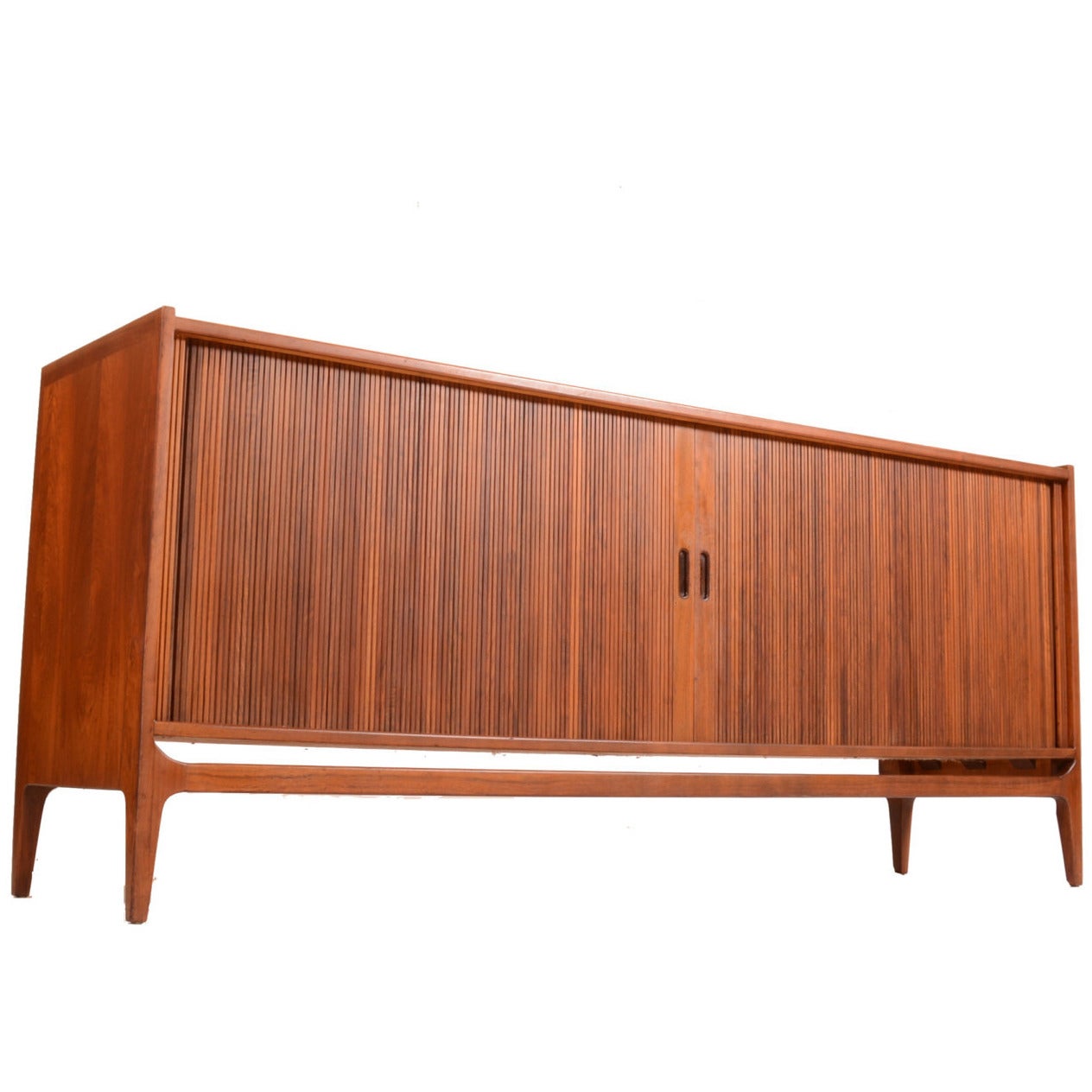 Richard Thompson Walnut Credenza with Tambour Doors for Glenn of California