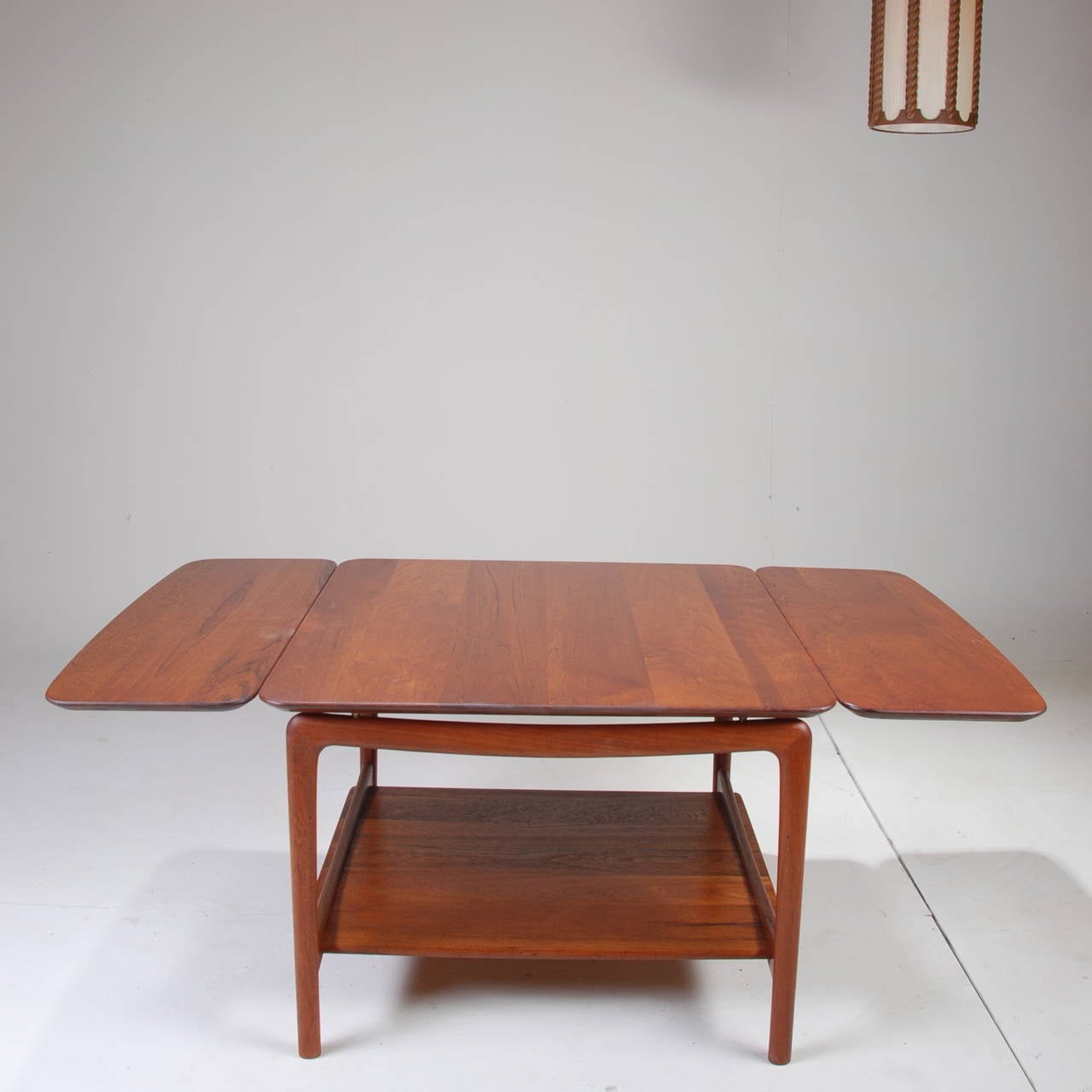 Danish Solid Teak Drop-Leaf Coffee Table by Peter Hvidt for John Stuart