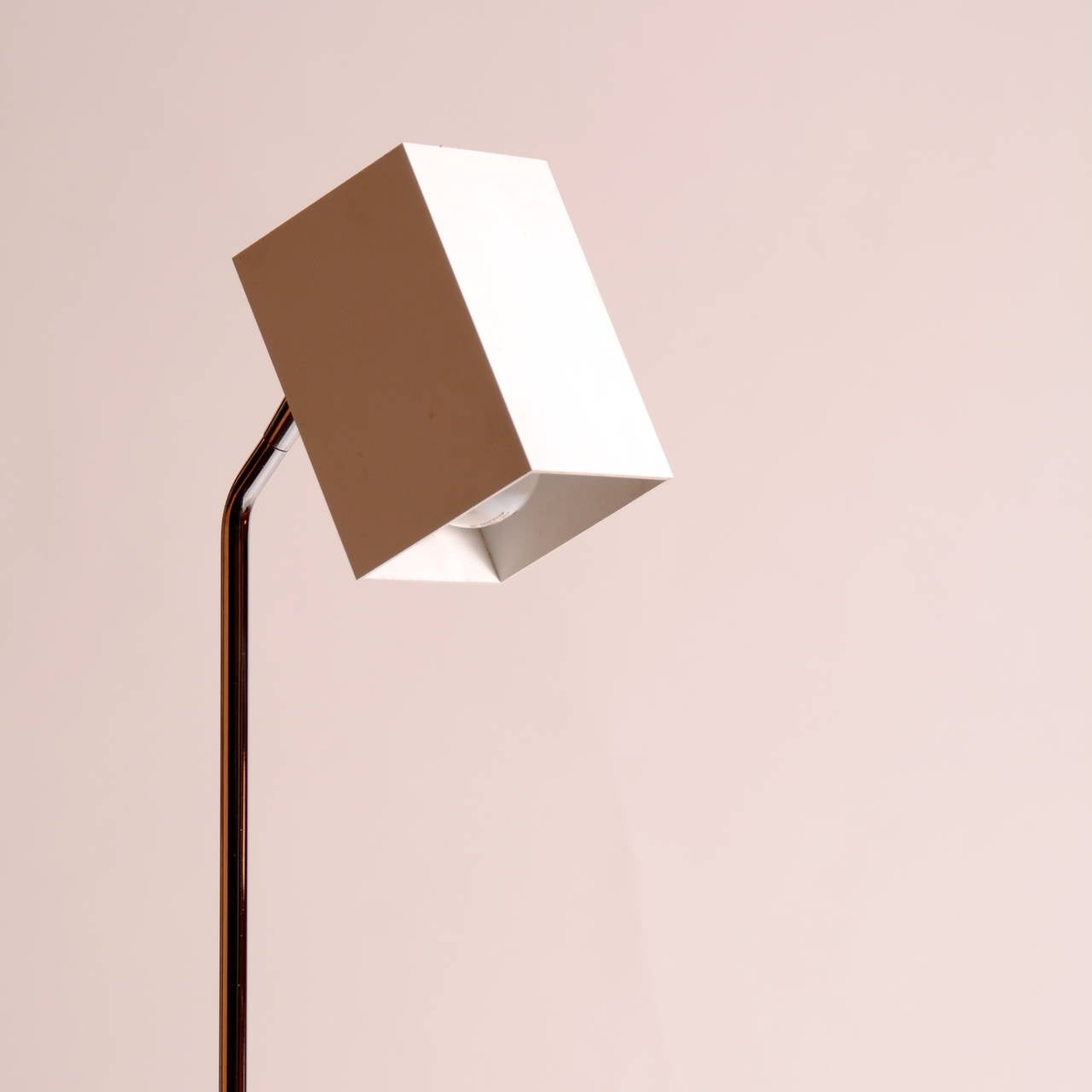 Koch & Lowy Style adjustable floor lamp with a white metal 
