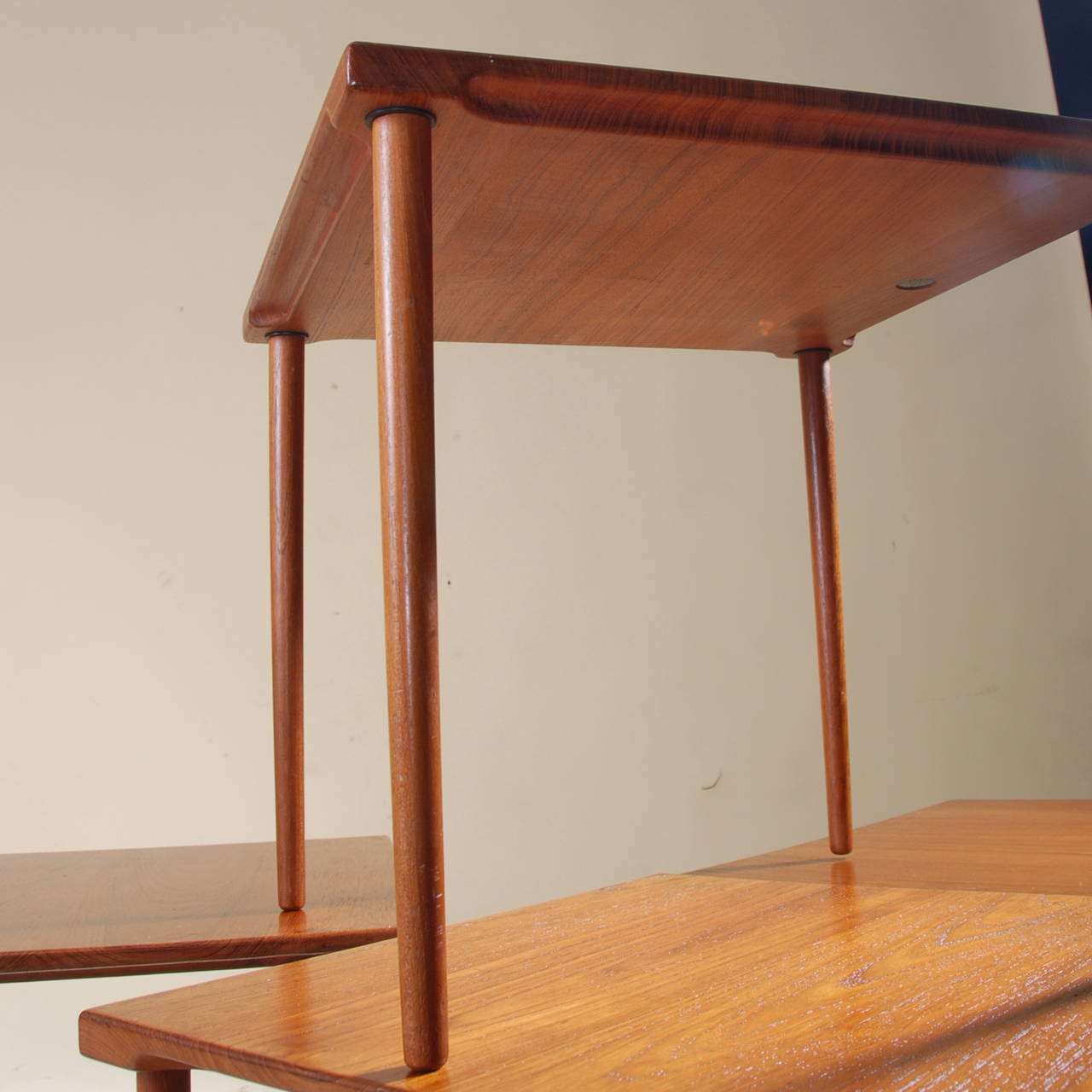Four Stackable Peter Hvidt for John Stuart Danish Solid Teak End Tables 4