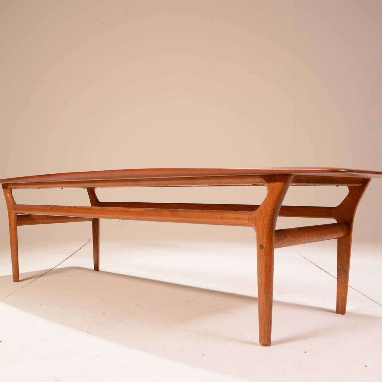 20th Century Solid Teak and Oak Coffee Table by Kurt Østervig for Jason Møbelfabrik