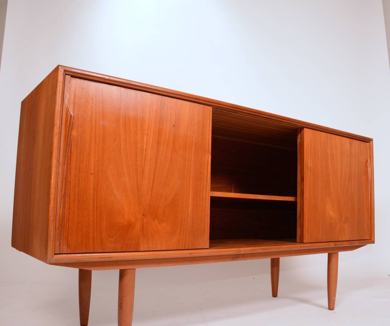 Mid-20th Century Gunni Omann Teak Credenza with Adjustable Shelf and Dovetailed Drawers