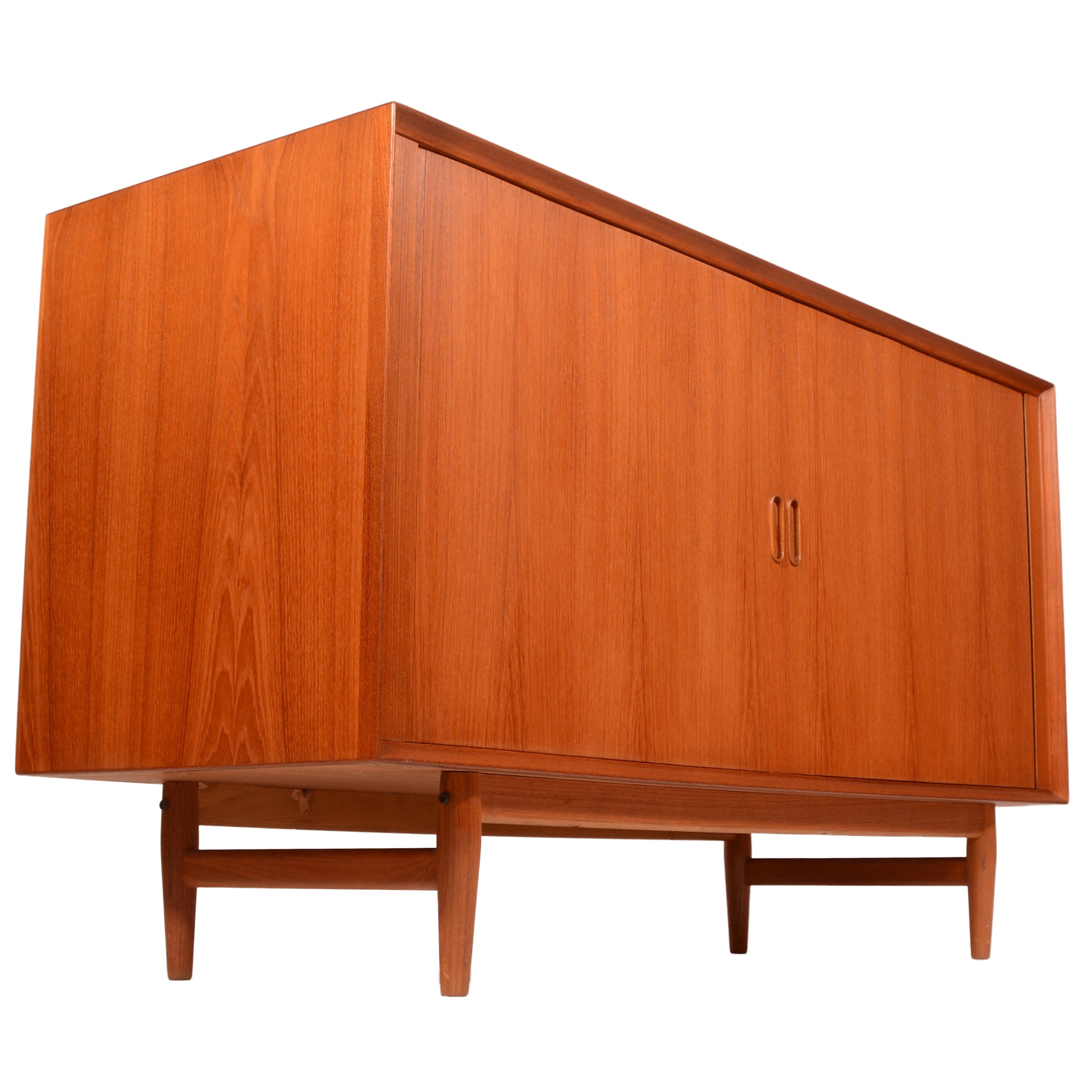 Arne Vodder for Sibast of Denmark Teak Wet Bar Media Cabinet with Tambour Doors