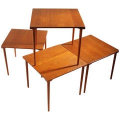 Four Stackable Peter Hvidt for John Stuart Danish Solid Teak End Tables 4