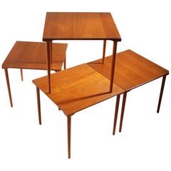 Four Stackable Peter Hvidt for John Stuart Danish Solid Teak End Tables