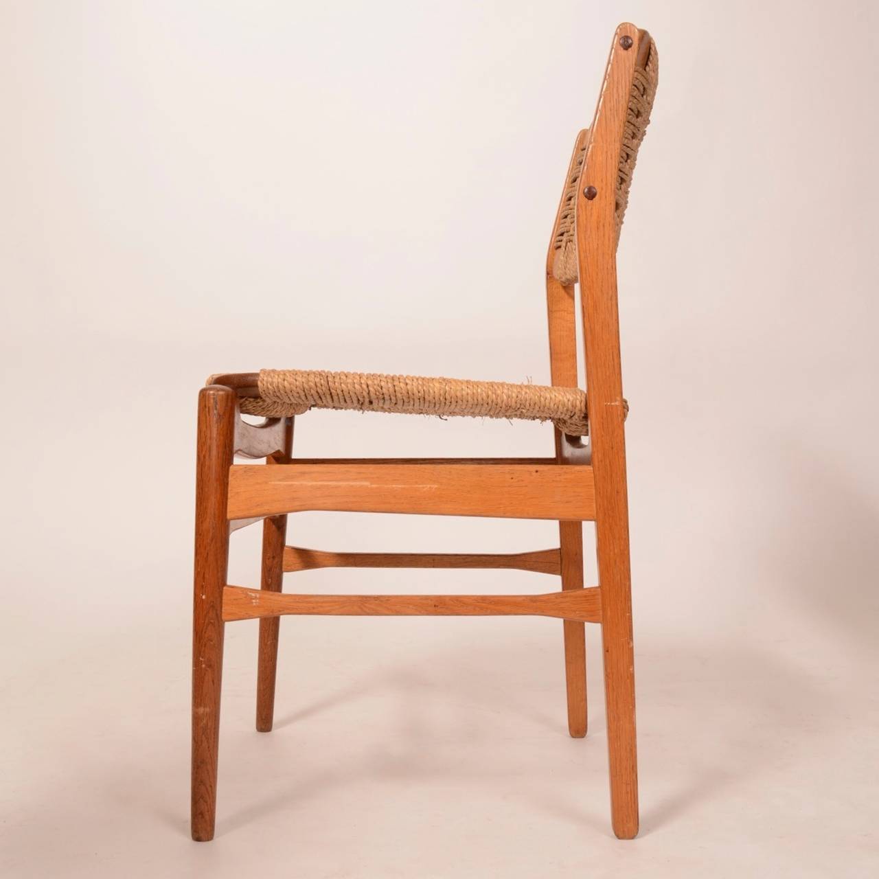 Danish Four Dining Chairs in Teak and Oak by Torben Strandgaard