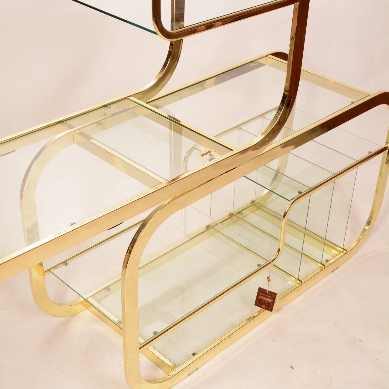 milo baughman brass etagere