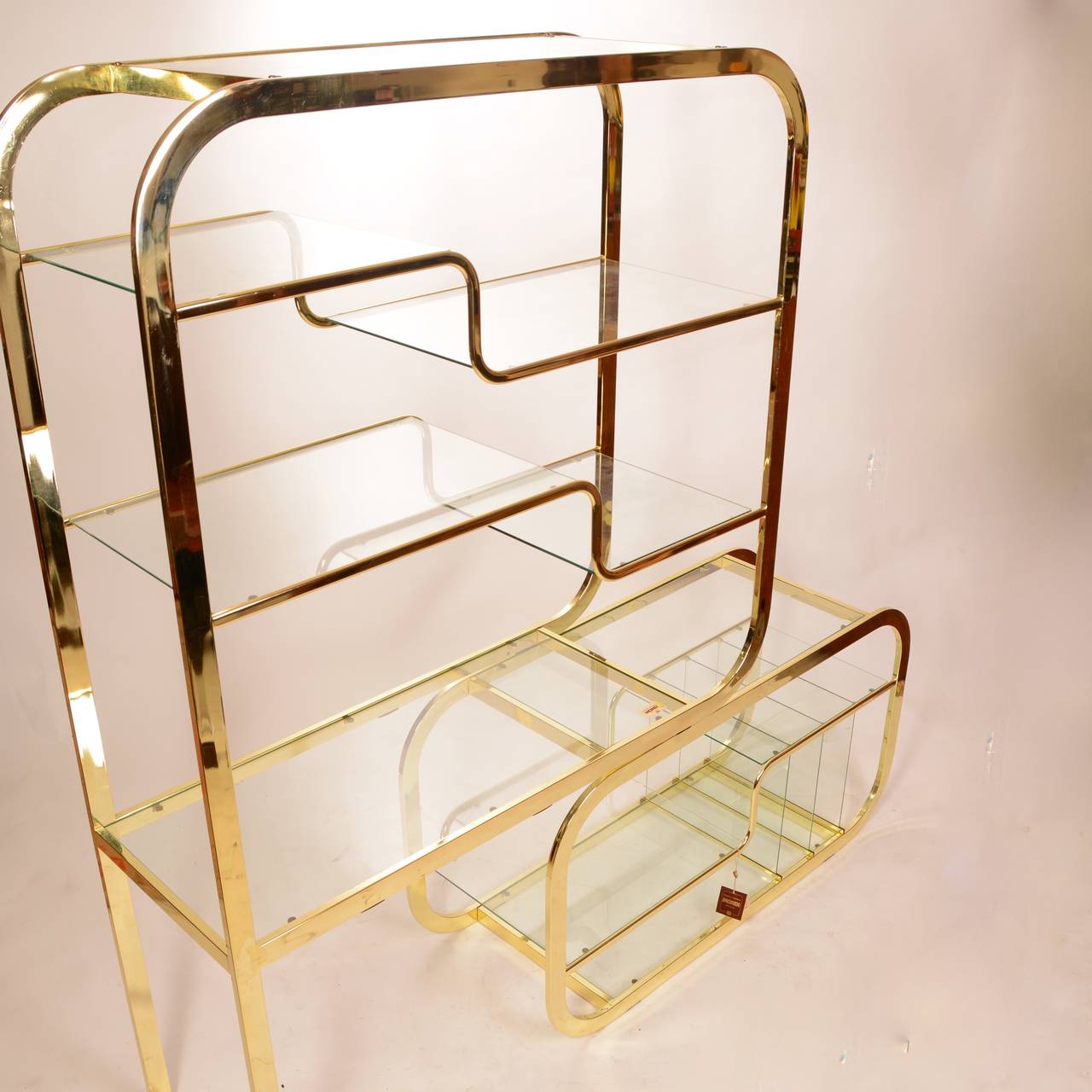 milo baughman etagere brass