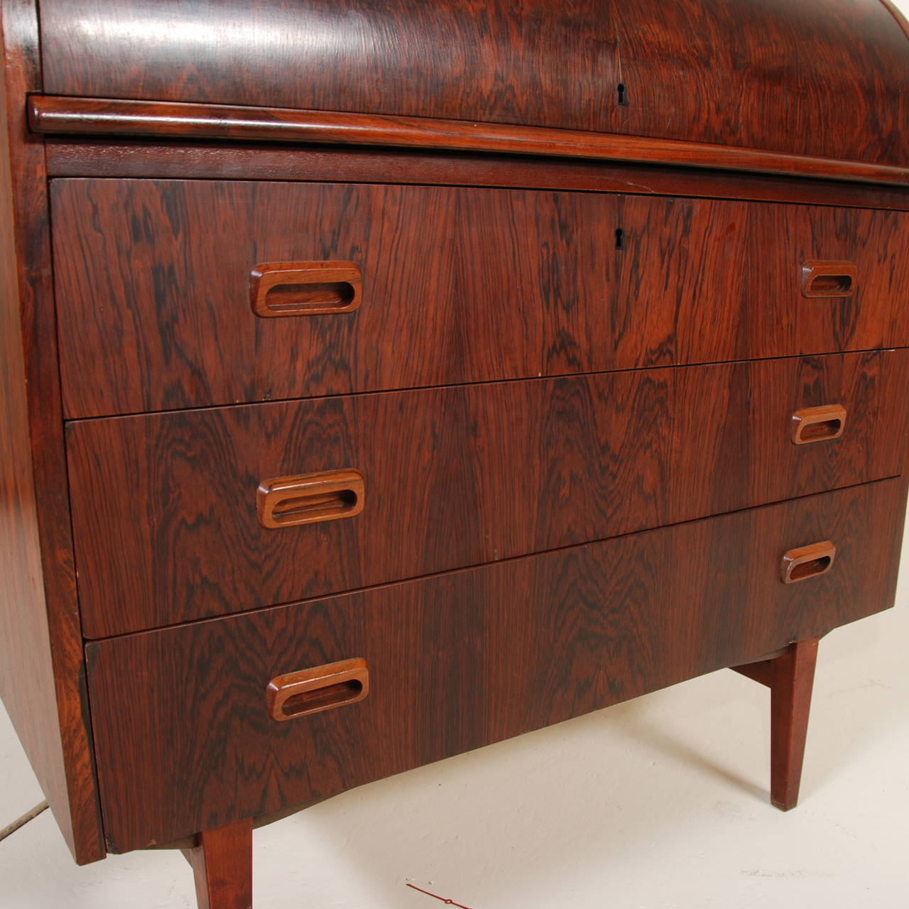 Signed Swedish Rosewood Roll Top Desk 4