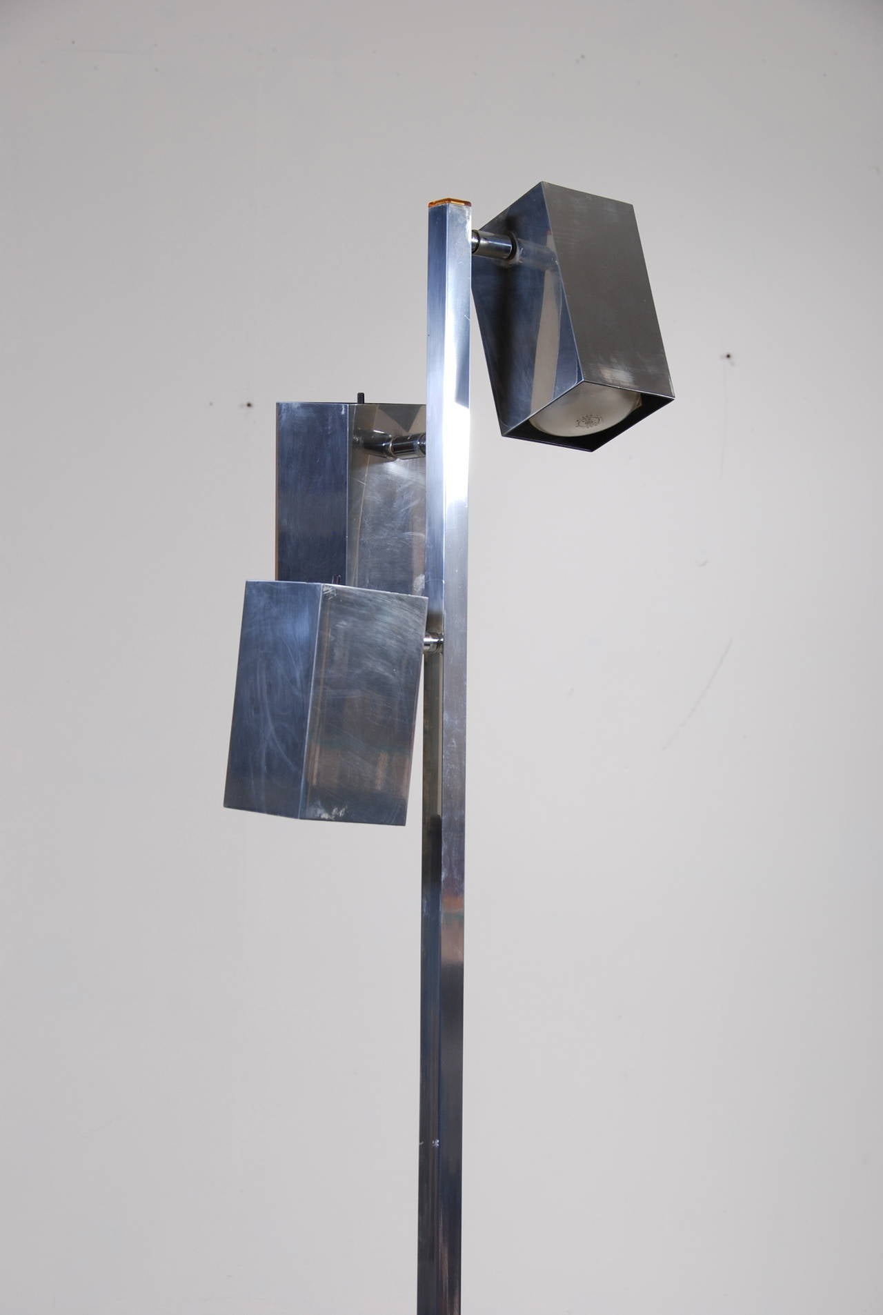 Koch & Lowy Chrome Adjustable Cubist Floor Lamp 2