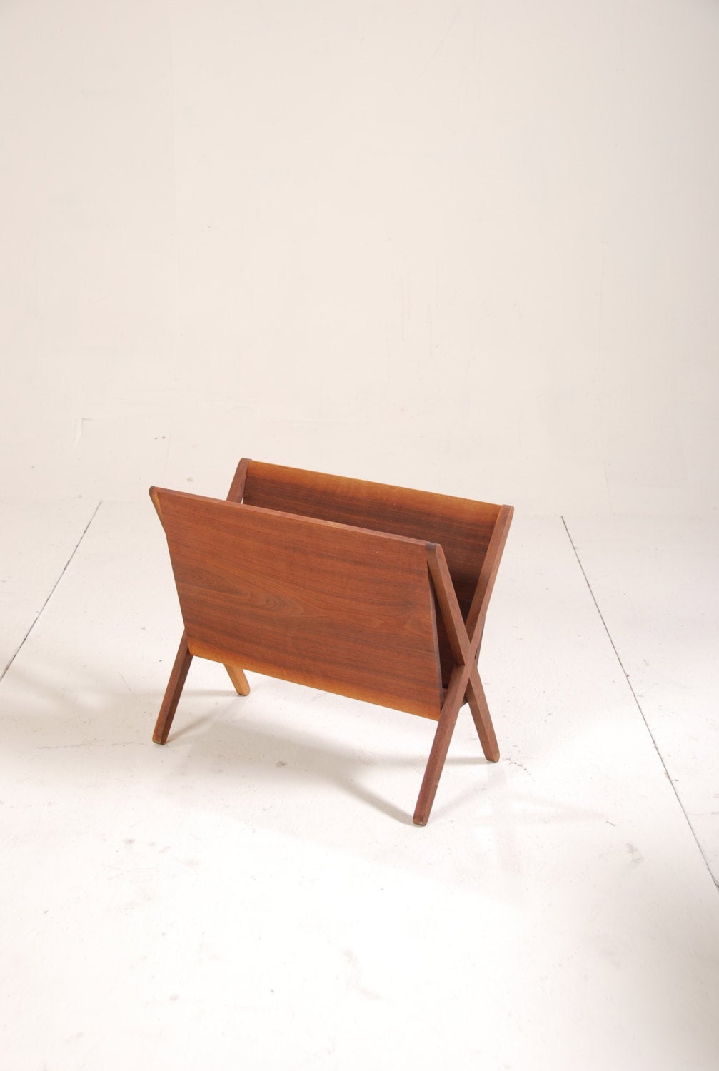 Mid-Century Modern Magazine Rack in walnut