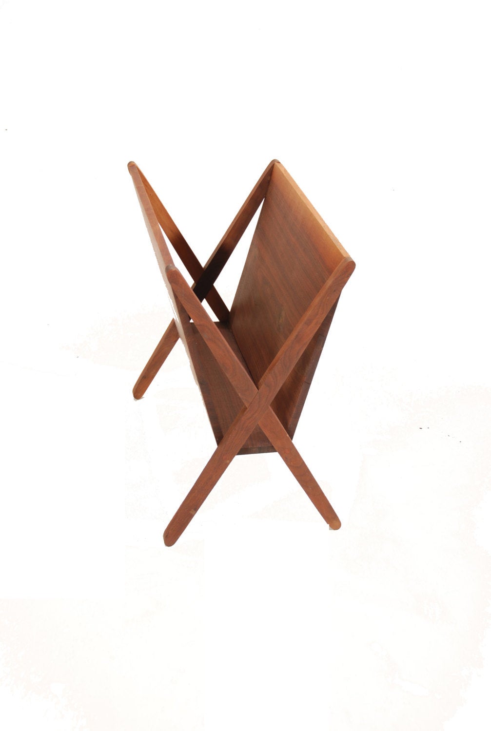 American Modern Walnut Magazine Rack