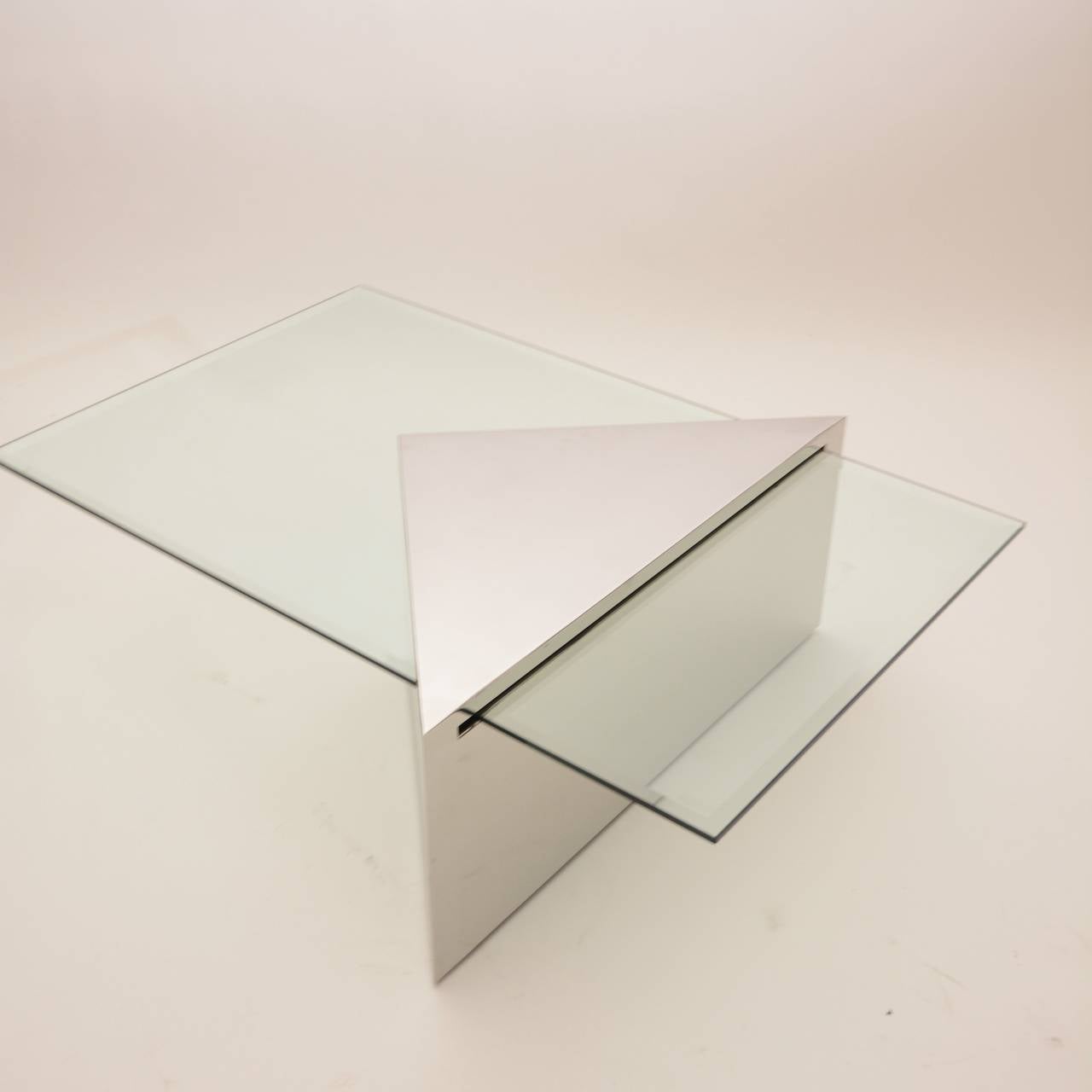 Polished Brueton Triform Coffee Table designed by J. Wade Beam