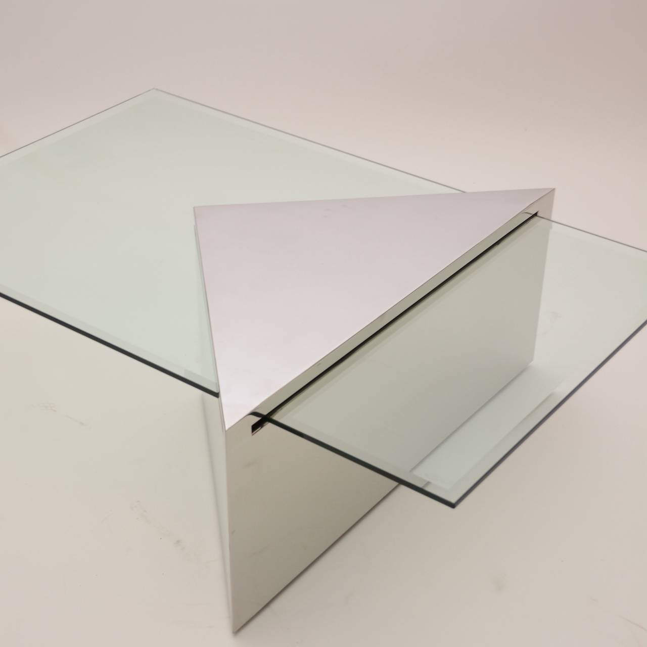 Stainless Steel Brueton Triform Coffee Table designed by J. Wade Beam