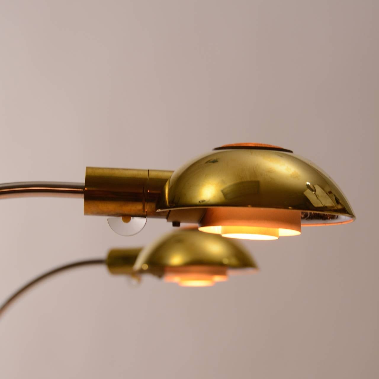 Pair of Brass, Chrome and Aluminum Pharmacy Lamps by Cedric Hartman In Excellent Condition In Los Angeles, CA