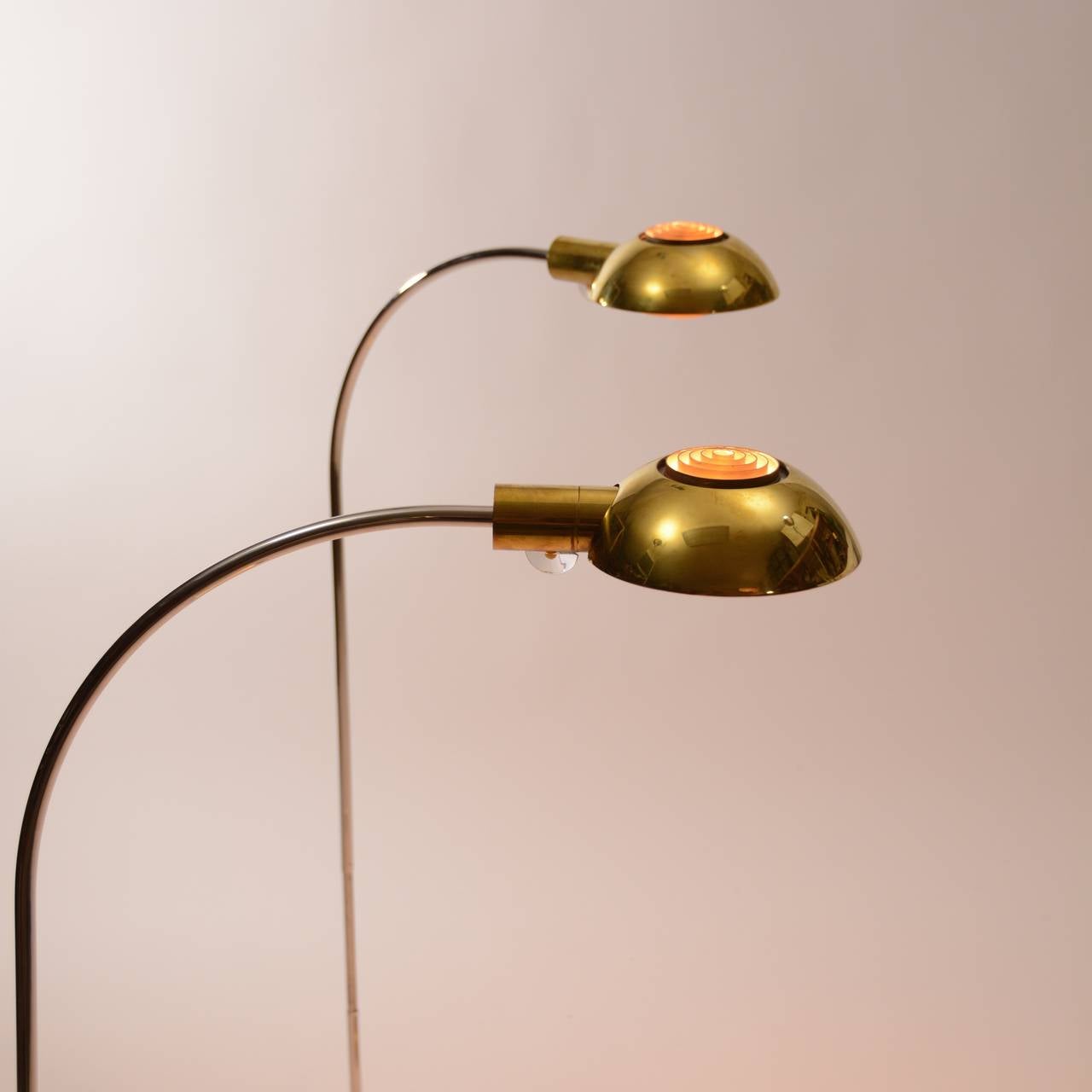 Pair of Brass, Chrome and Aluminum Pharmacy Lamps by Cedric Hartman 1