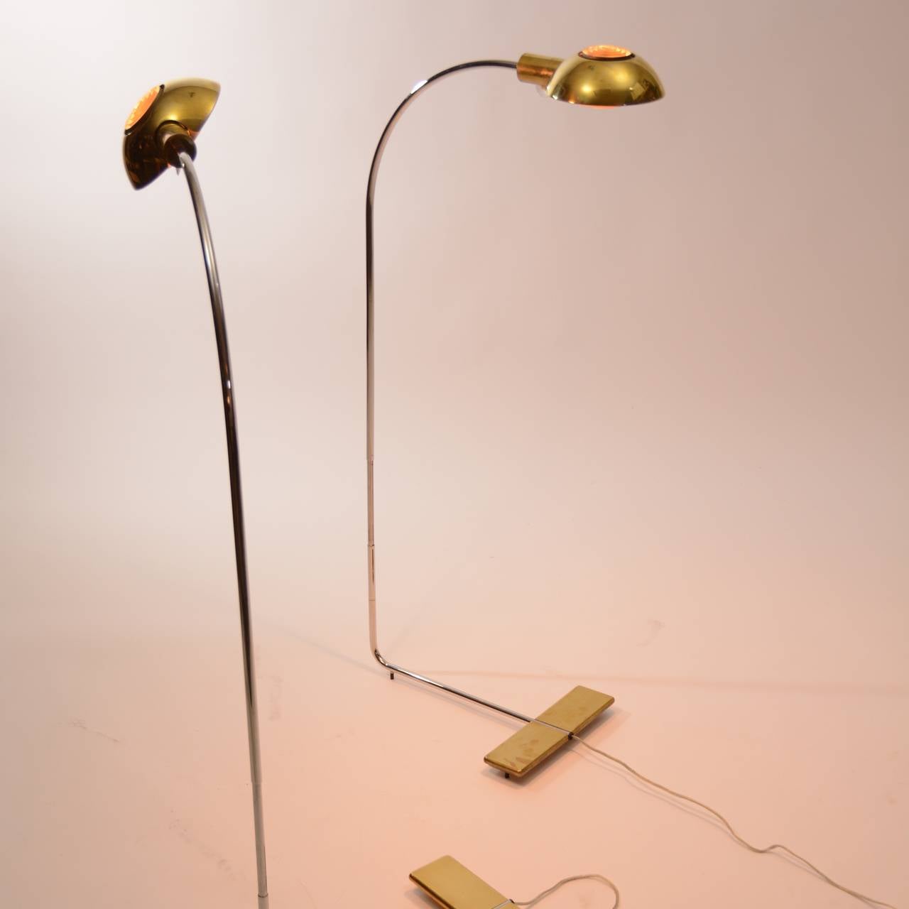 Pair of Brass, Chrome and Aluminum Pharmacy Lamps by Cedric Hartman 2