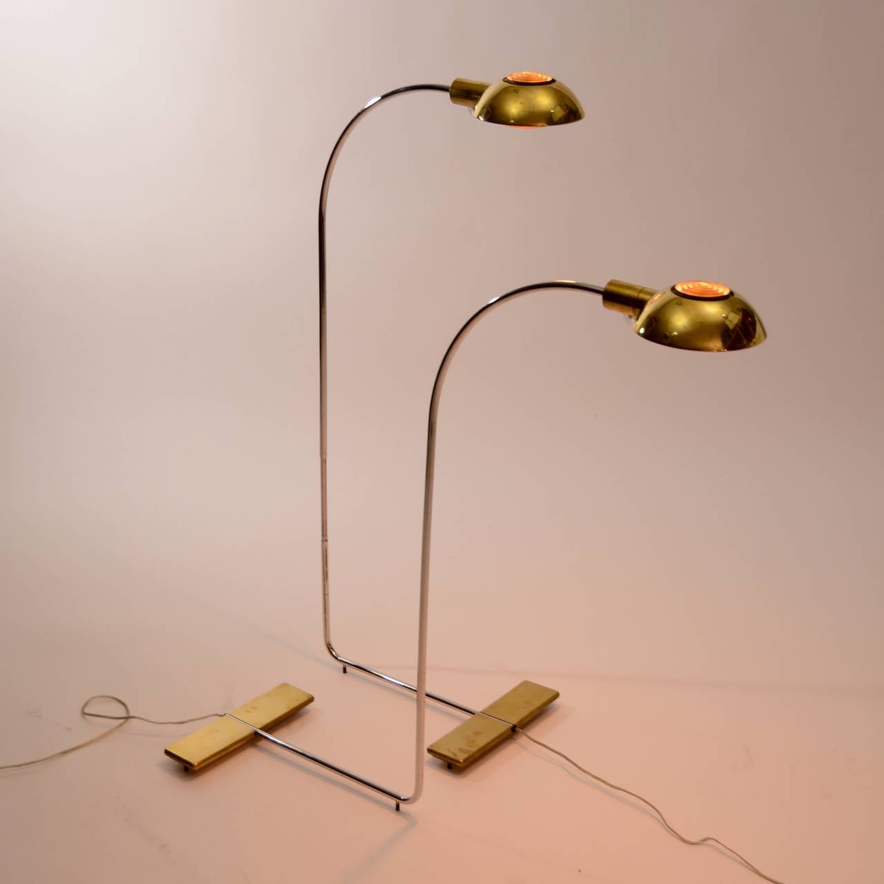 Pair of Brass, Chrome and Aluminum Pharmacy Lamps by Cedric Hartman 3