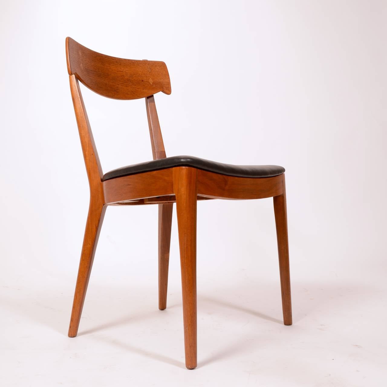 Mid-20th Century Set of Four Kipp Stewart for Drexel Walnut and Rosewood Dining Chairs