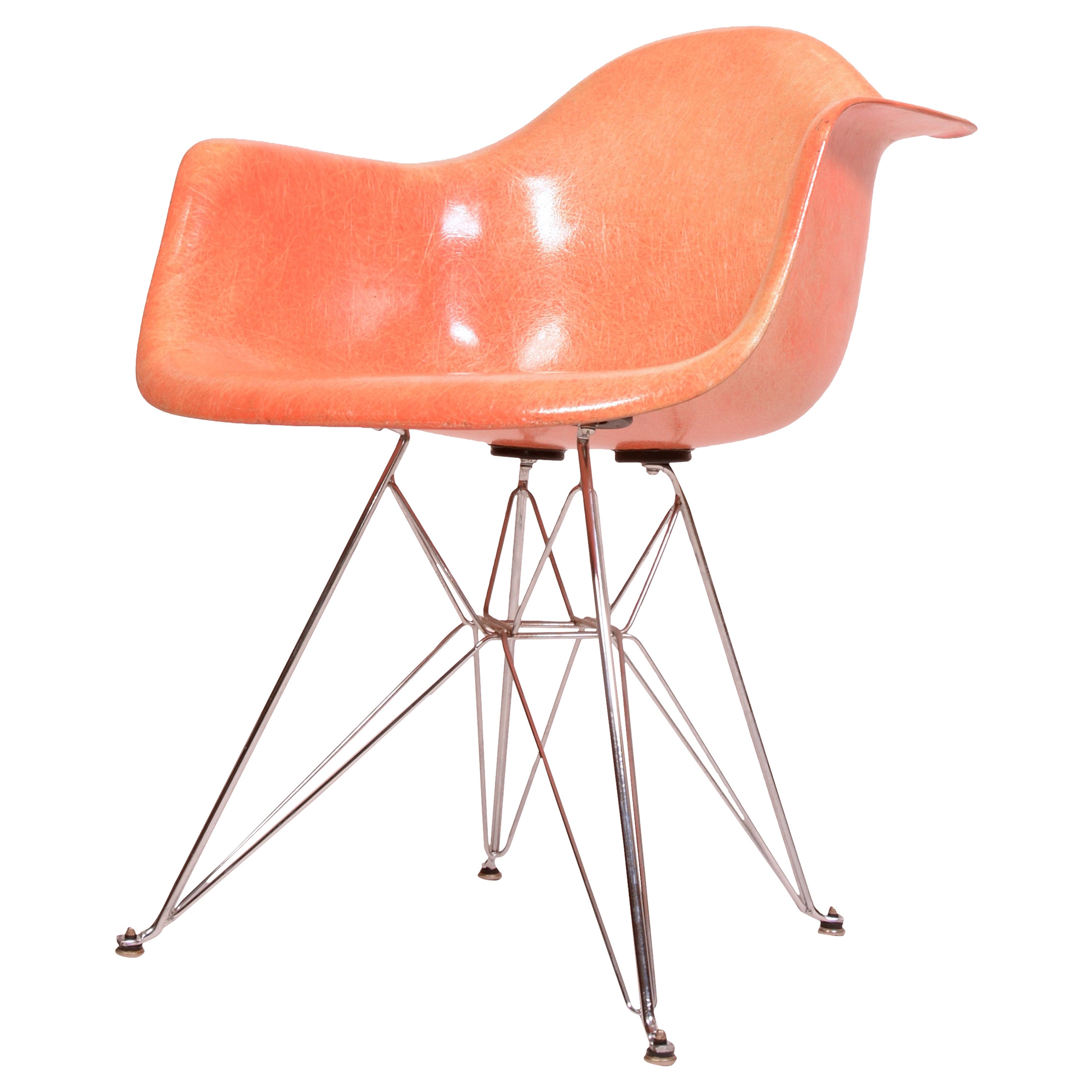 Early Eames Roped Edge Salmon Shell Chair by Zenith