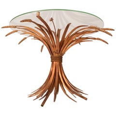 French Gilt "Sheaf of Wheat" Table