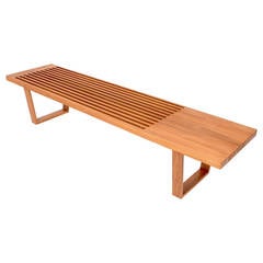 Large American Modern Bench in Mahogany