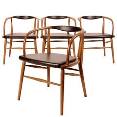 Set of 2 Bentwood California Modern Walnut Chairs