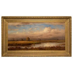 Antique "Autumn View" Painting by William Ferdinand Macy