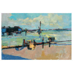 "Dockside," Oil on Canvas by David Lazarus 11