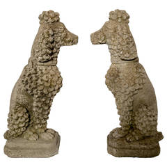 Retro Pair of Poodle Sculptures