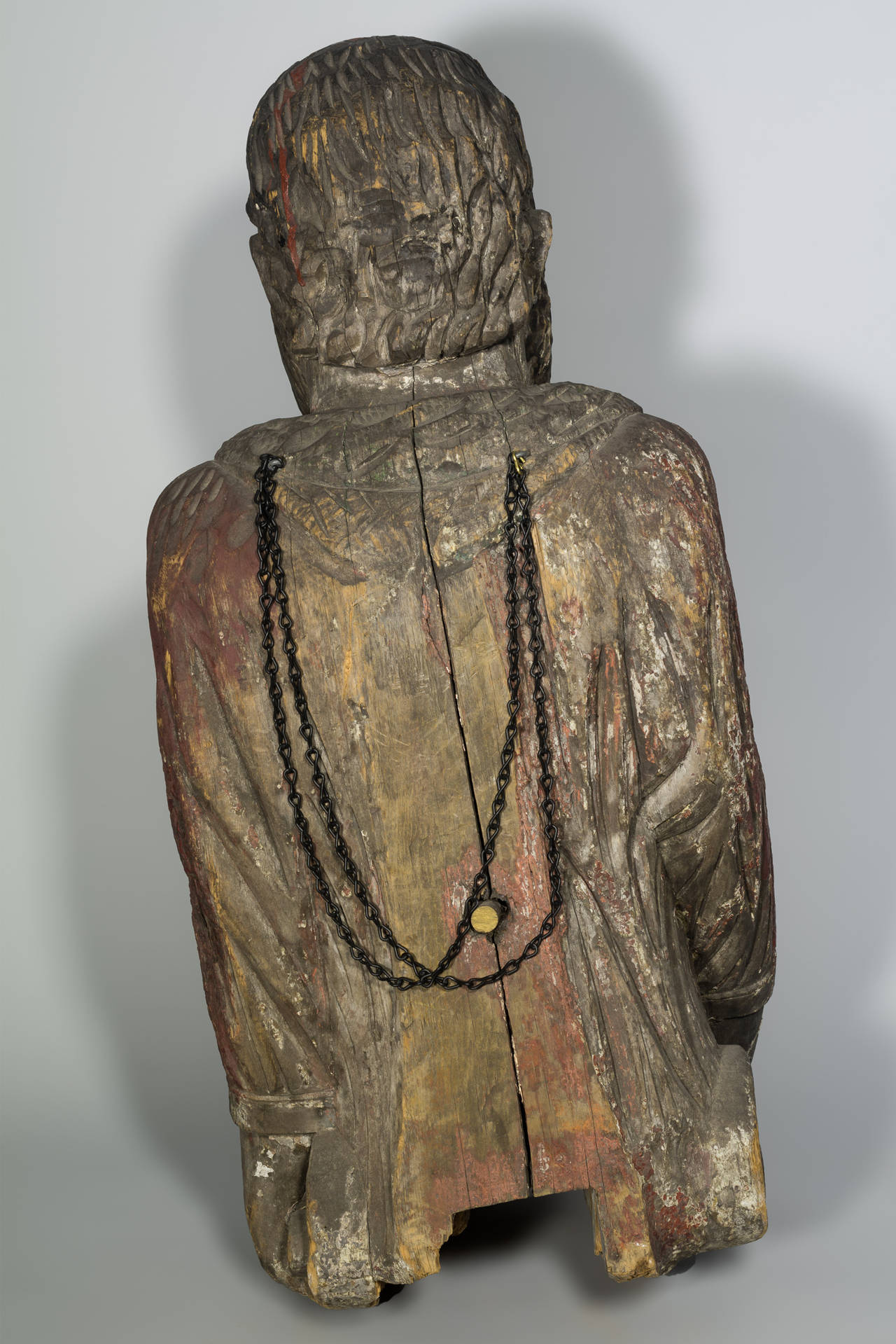 Carved ships figurehead bust of a bearded seaman.
The figure is dressed in period sailor attire and is in untouched original condition. 19th century paint, carved from a one piece of wood (Eastern White Pine).