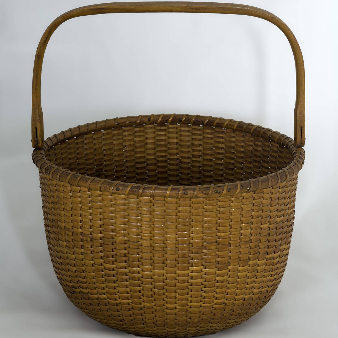 American Craftsman Labeled Nantucket Lightship Basket by Sherwin Boyer, circa 1950